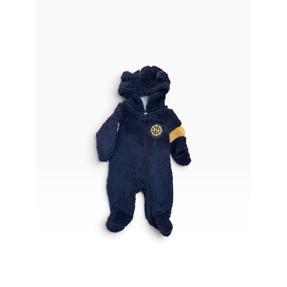 NBA New Orleans Pelicans Infant Sherpa Fleece Hooded Bunting 12M Navy Blue NWT